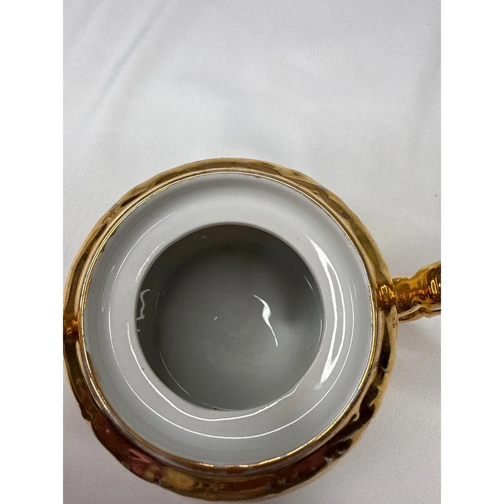 Vintage Bavaria Gold Encrusted Sugar Bowl with Lid Fragonard Courting Couple